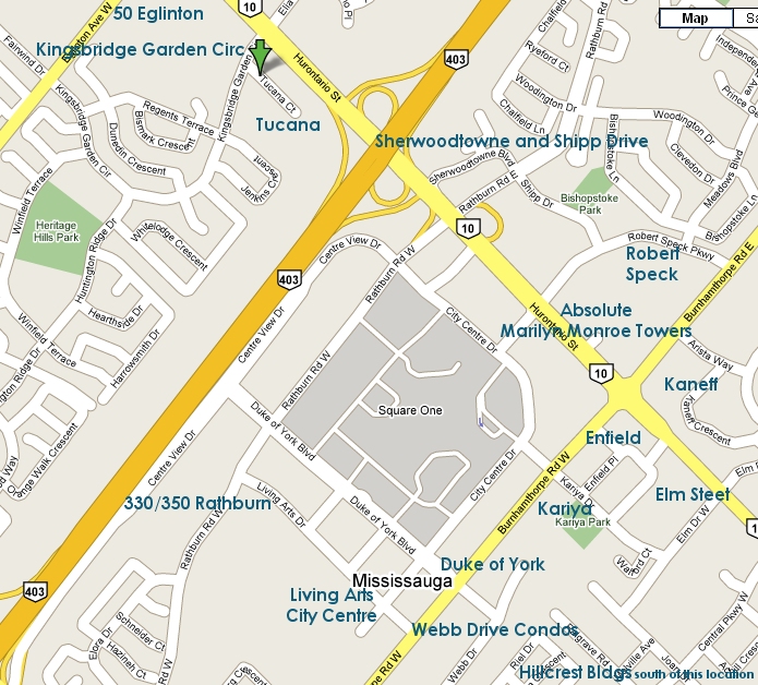 Click this map to see Google Map of Square One Area