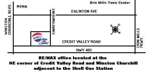 Map to RE/MAX Realty Specialists Inc. Mississauga Ontario Office