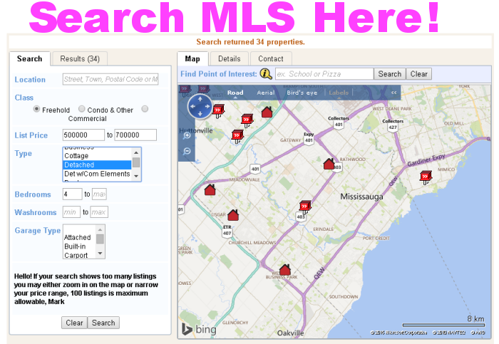Mls Property Search Map Mississauga Real Estate Mls – Real Estate In Mississauga-Mls Homes,  Townhomes, Condos & Rentals – Call A. Mark Argentino, P.eng., Broker  905-828-3434