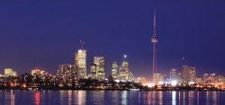 Click to see the Toronto Skyline at night as seen from Toronto Waterfront Condos location