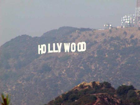 The Hollywood Sign taken from Santa Monica Blvd. Area of Hollywood California